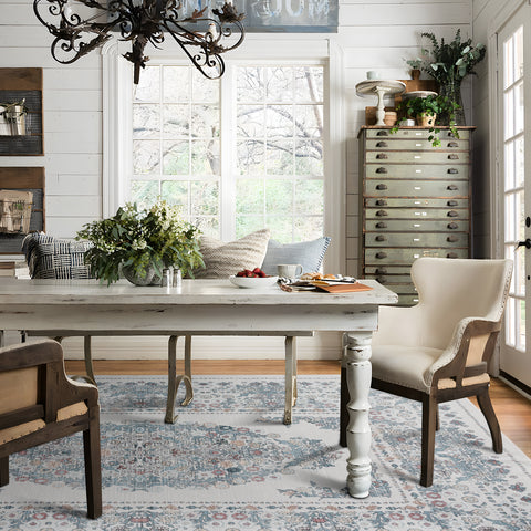 Clearance Large Floor Rug Ivory Garland Border Lounges Carpet Non Slip Runner Retro Machine Washable Mat