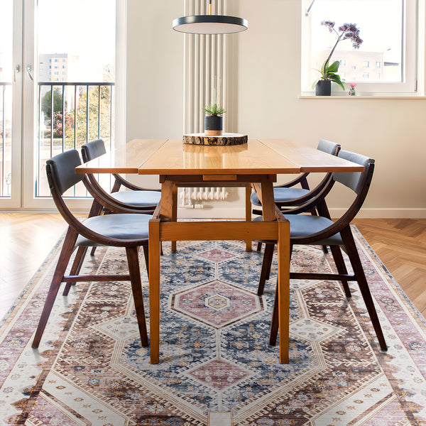Extra Large Area Rug Terracotta Diamond Subtle Kilim Carpet Machine Washable Mat