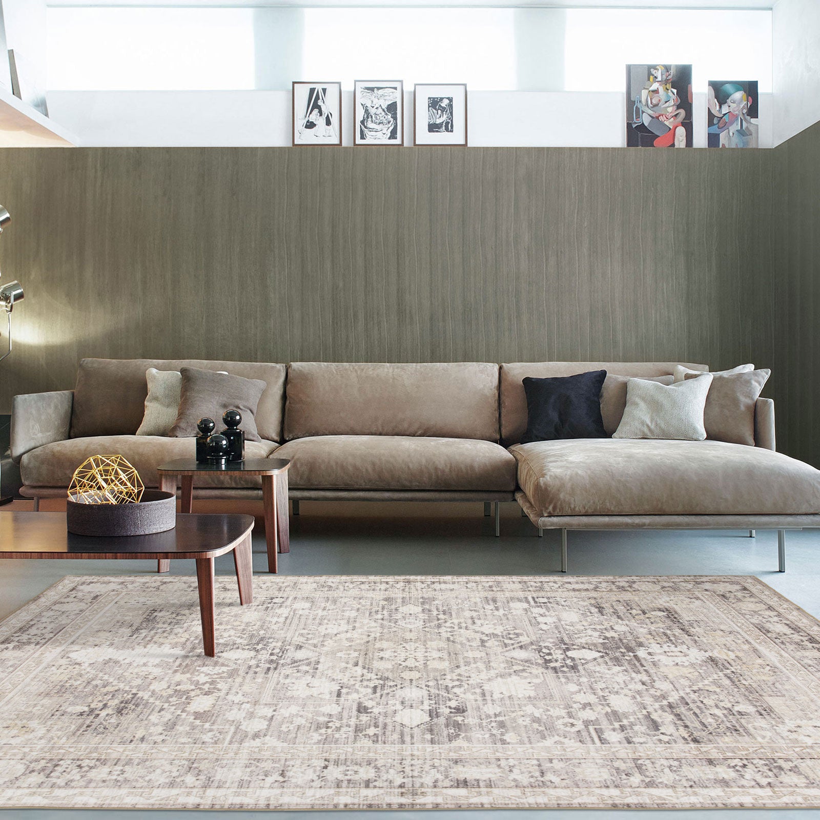 Clearance Extra Large Rugs Beige Grey Beautiful Neutral Floor Carpet D ...