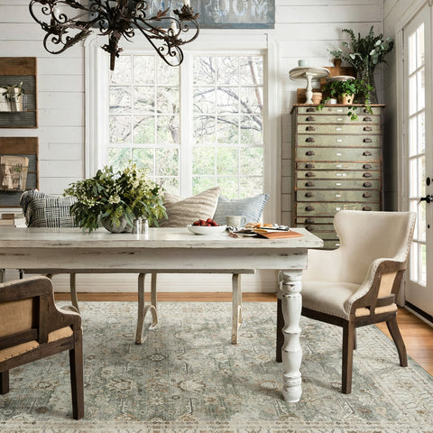 Extra Large Floor Rug Sage Green Distressed Retro Lounges Carpet Machine Washable Rugs