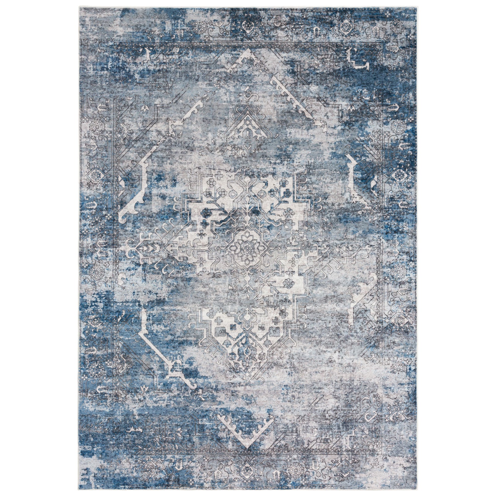Distressed Rug Blue Clearance Extra Large Area Rug Blue Grey Thick Warm Plush Distressed A ...