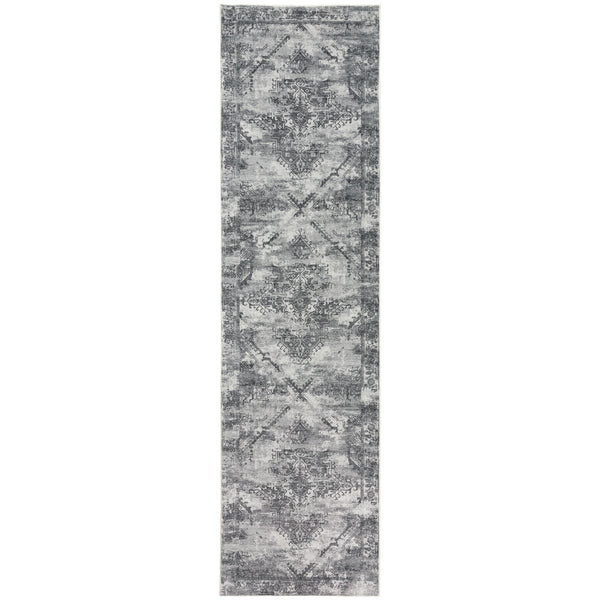 Hall Way Runner Rug Charcoal Gray Vintage Bedside Carpet Corridor Rugs Washable 80x300cm
