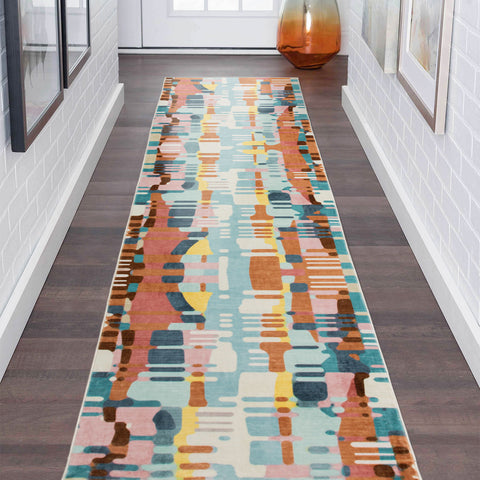 Orange Multi Floor Runner Stunning Soft Entry Way Carpet Machine Washable 80x300