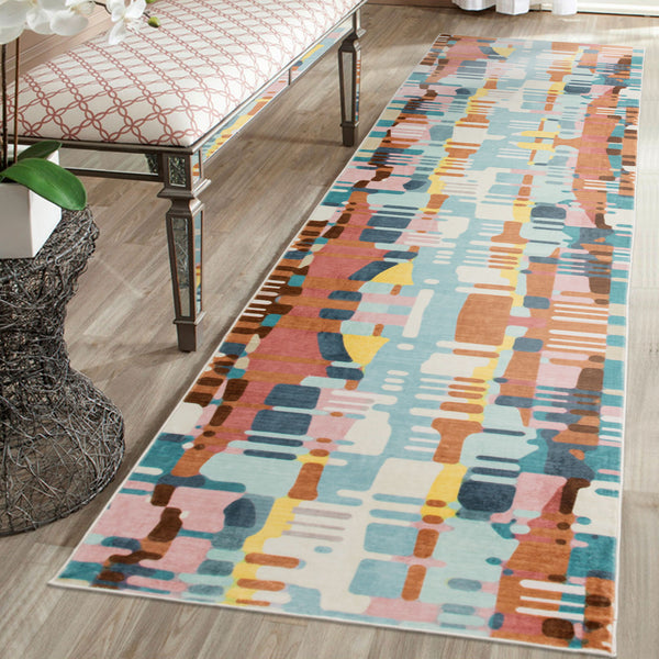 Orange Multi Floor Runner Stunning Soft Entry Way Carpet Machine Washable 80x300