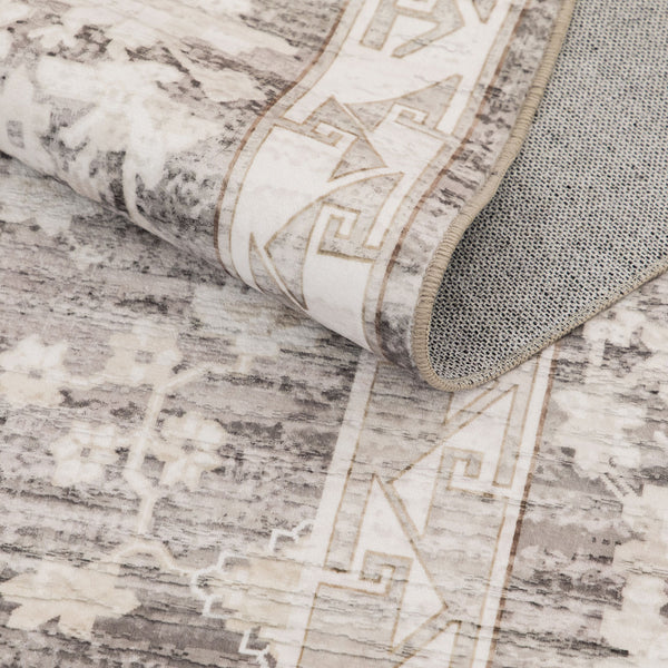 Beige Runner Plush Traditional Carpet Machine Washable Hallway Rugs 80x300cm