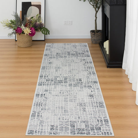 Offwhite Hallway Runner Soft Plush Corridor Carpet Machine Washable Mat 80x300cm