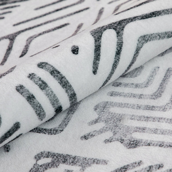 Clearance Offwhite Hallway Runner Soft Plush Corridor Carpet Machine Washable Geometric Mat 80x300cm