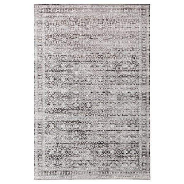 Extra Large Floor Rug Light Gray Soft Distressed Striped Neutral Modern Carpet Machine Washable Rugs