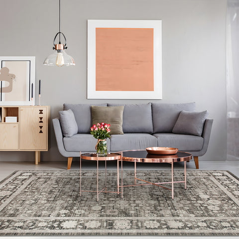 Flash Deal Extra Large Area Rug Khaki Beige Beautiful Allover Retro Lounges Carpet Machine Washable Mat
