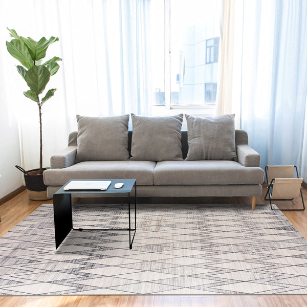 Last 6 pcs  Extra Large Area Rug Beige Grey Diamond Rhombus Moroccan Geometric Carpet Machine Washable Mat