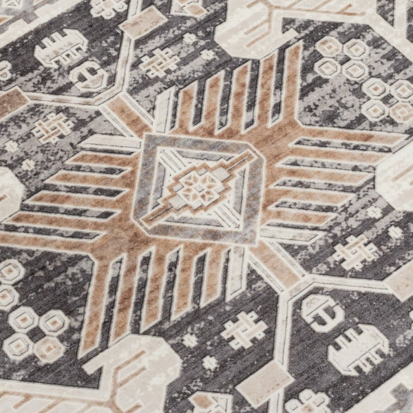 Beige Hallway Runner Traditional Corridor Carpet Machine Washable Geometric Carpet 80x300cm