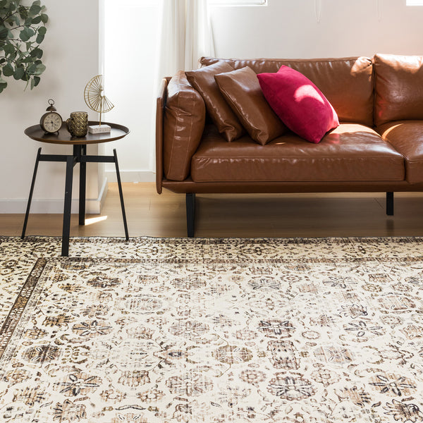 Extra Large Beige Brown Allover Carpet Machine Washable Mat Non Slip Hallway Runner Rugs