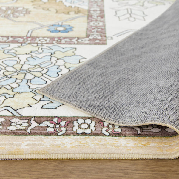 Extra Large Soft Gold Beige Modern Classic Carpet Vintage Hallway Runner Machine Washable