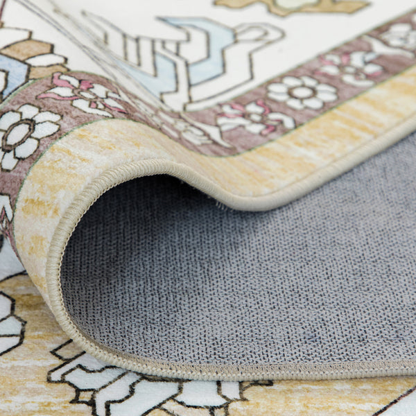 Extra Large Soft Gold Beige Modern Classic Carpet Vintage Hallway Runner Machine Washable