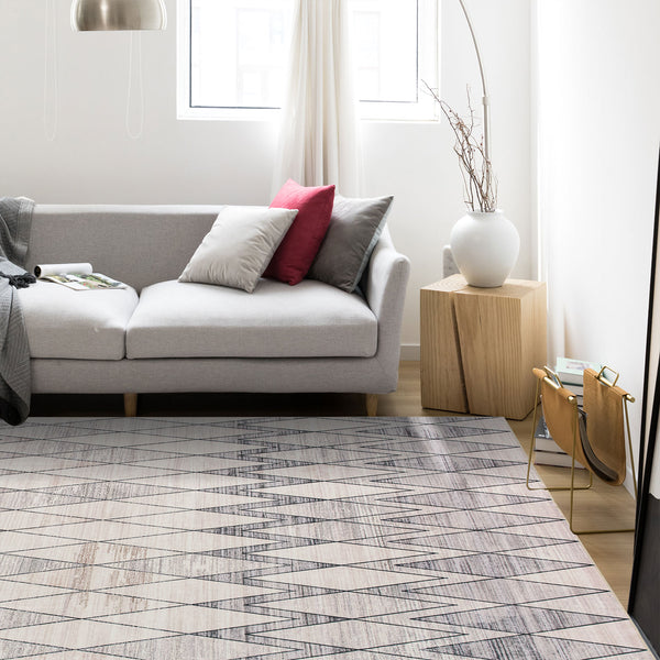 Last 6 pcs  Extra Large Area Rug Beige Grey Diamond Rhombus Moroccan Geometric Carpet Machine Washable Mat