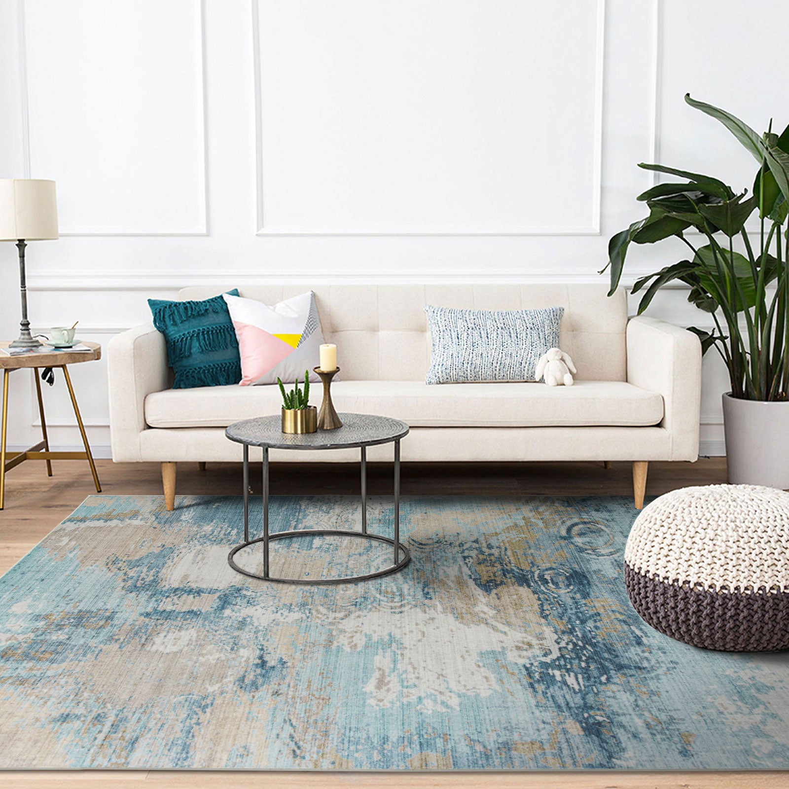 Blue Big Rugs Clearance Extra Large Rug Blue Teal Aqua Soft Plush Modern Abstract Ca ...