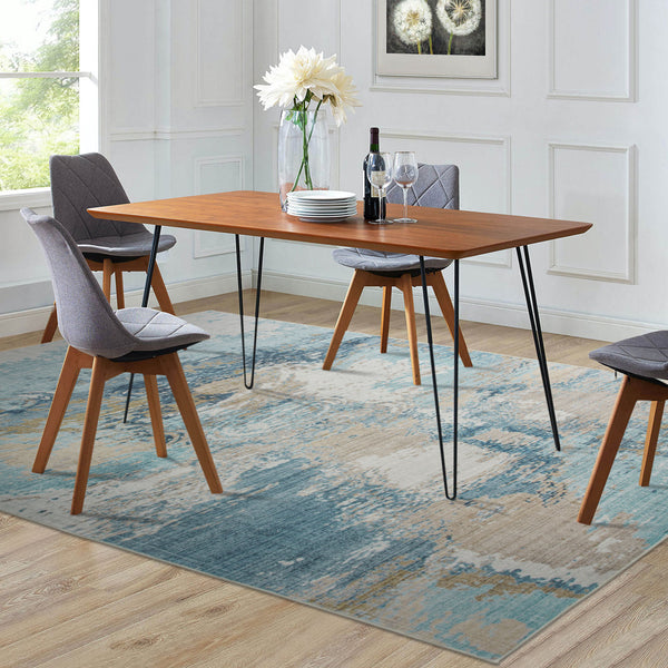 Clearance Extra Large Rug Blue Teal Aqua Soft Plush Modern Abstract Carpet Machine Washable Hall Runner Shag Mat