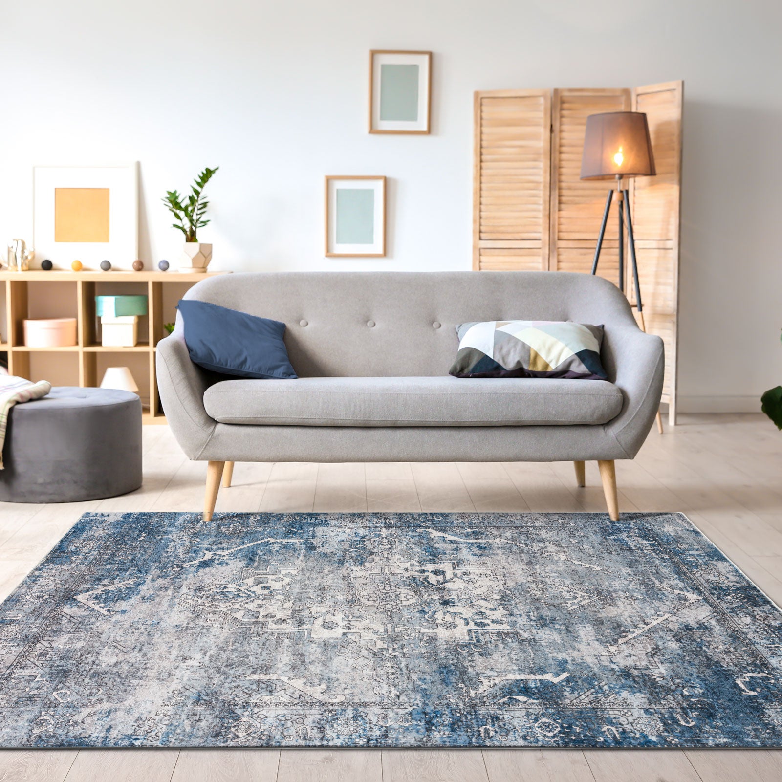 Large Distressed Rugs Clearance Extra Large Area Rug Blue Grey Thick Warm Plush Distressed A ...