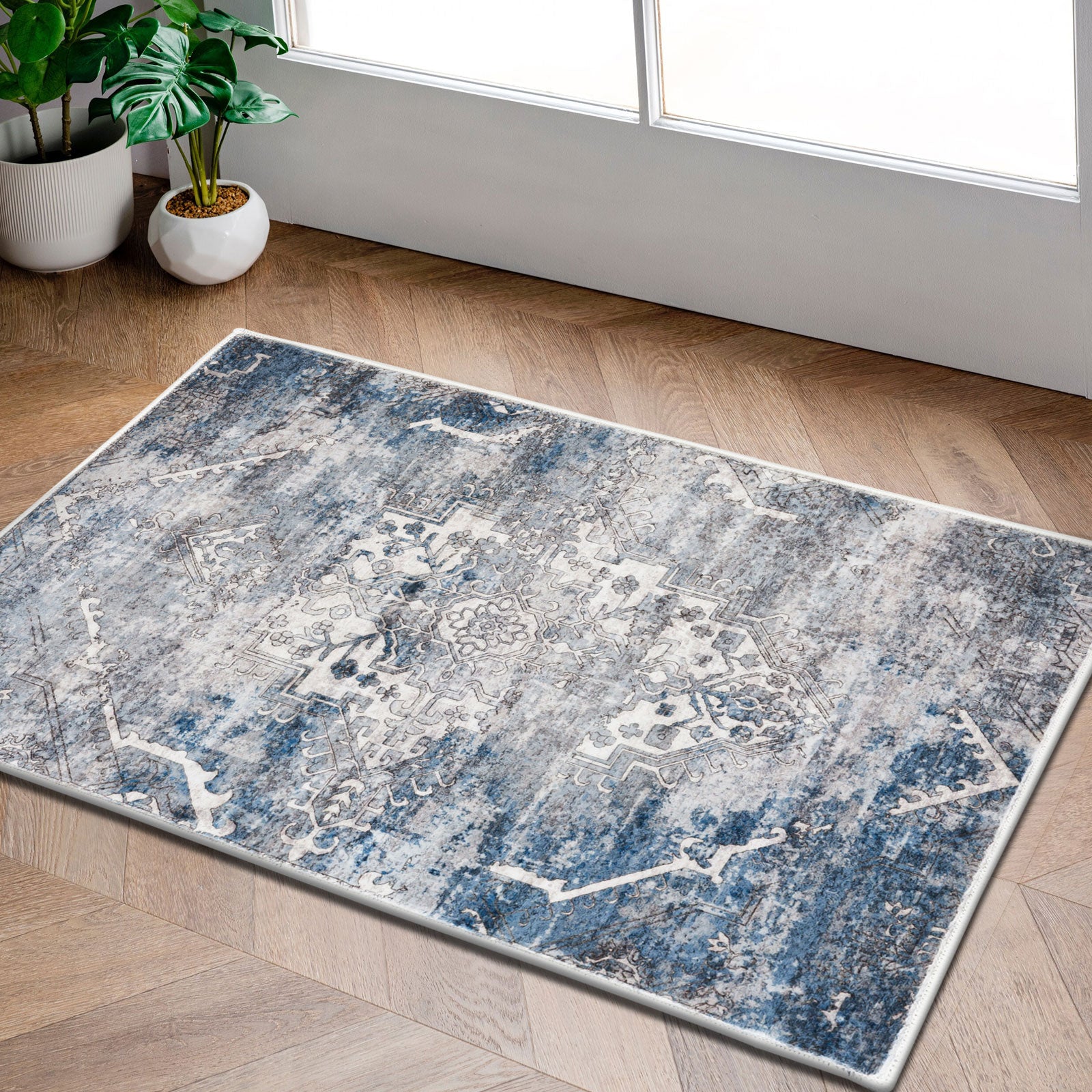 Large Distressed Rugs Clearance Extra Large Area Rug Blue Grey Thick Warm Plush Distressed A ...
