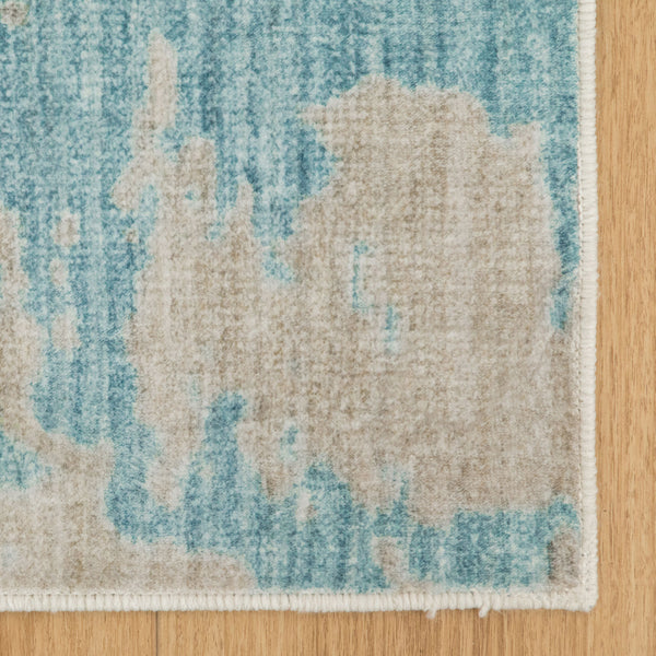 Clearance Extra Large Rug Blue Teal Aqua Soft Plush Modern Abstract Carpet Machine Washable Hall Runner Shag Mat