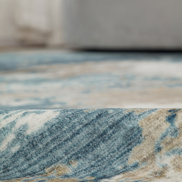 Clearance Extra Large Rug Blue Teal Aqua Soft Plush Modern Abstract Carpet Machine Washable Hall Runner Shag Mat