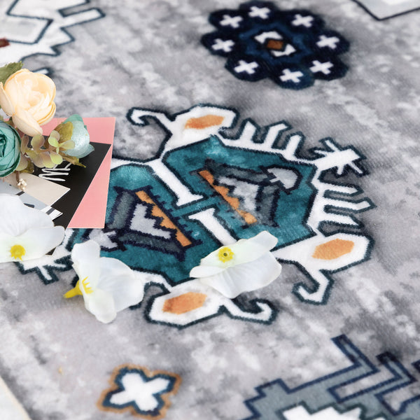 Clearance Extra Large Rug Dark Blue Brown Soft Plush Vintage Machine Washable Carpet Hallway Runner 6 Sizes