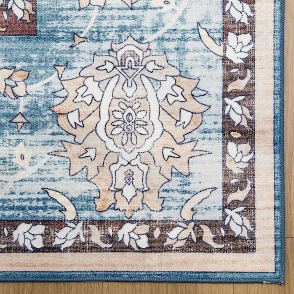 Clearance Extra Large Baby Blue Area Rug Soft Plush Allover Traditional Carpet Machine Washable