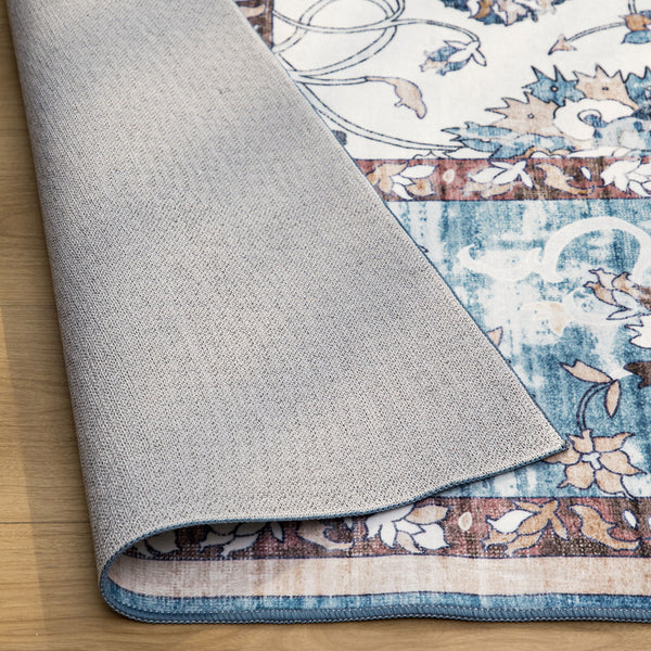 Clearance Extra Large Baby Blue Area Rug Soft Plush Allover Traditional Carpet Machine Washable