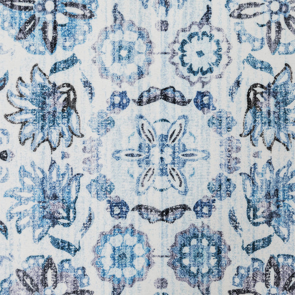 Bright Blue Mandala Hallway Runner Soft Plush Floor Rug Washable Mat 80x300cm