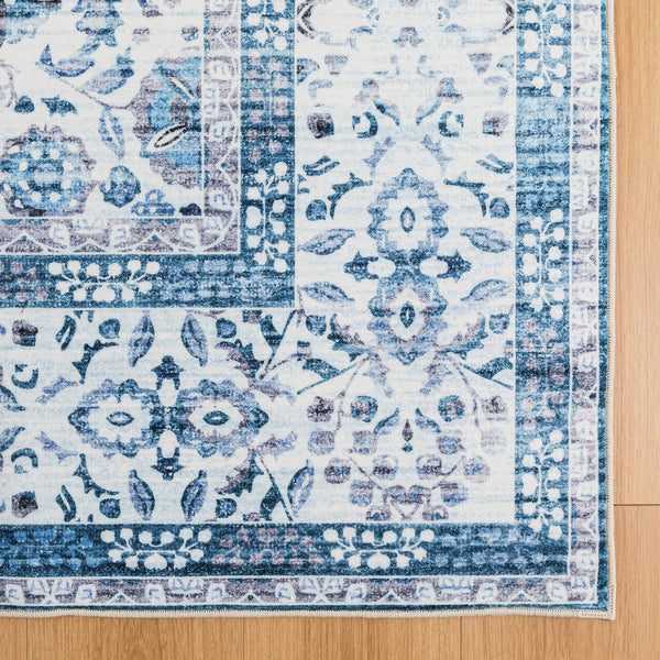 Extra Large Rug Ocean Blue Mandala Beautiful Allover Lounges Carpet Machine Washable Non Slip Mat