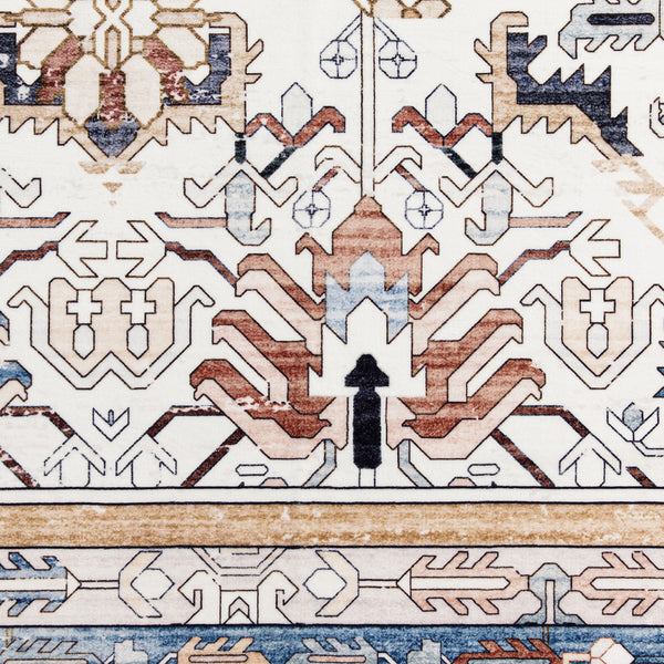 Flash Deal Extra Large Rug Navy Blue Ivory Beautiful Vintage Traditional Carpet Machine Washable