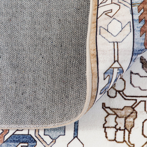 Flash Deal Extra Large Rug Navy Blue Ivory Beautiful Vintage Traditional Carpet Machine Washable