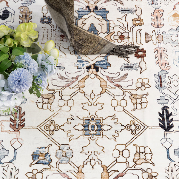 Blue Vintage Hallway Runner Soft Plush Retro Runner Rug Non-slip Mat 80x300cm