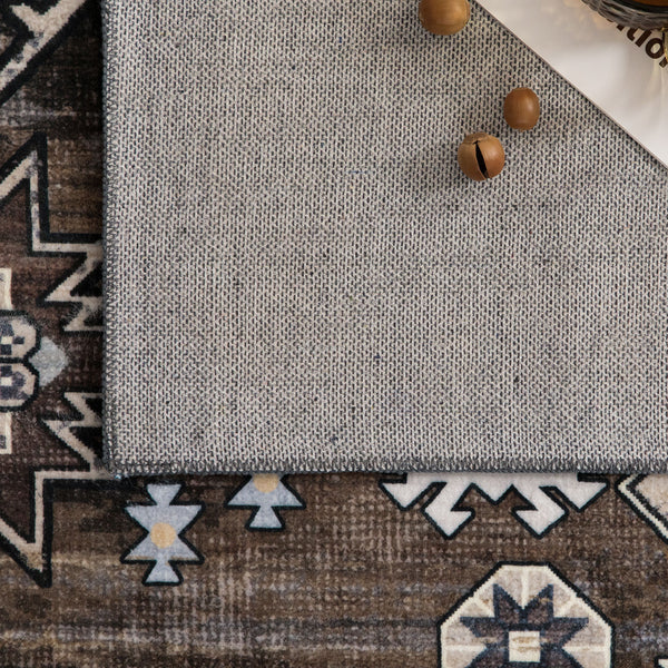 Vintage Brown Hallway Runner Rug Tonal Beautiful Corridor Runner Washable Rug 80x300cm - Rugaustralia