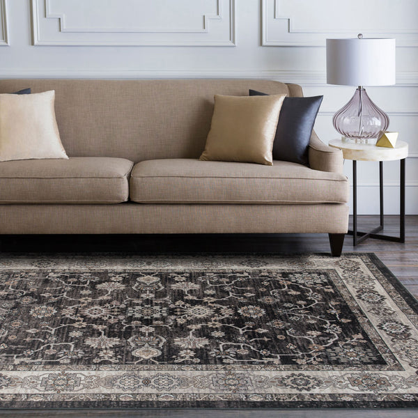 Extra Large Floor Rug Dark Brown Beautiful Allover Traditional Carpet Runner Washable Mat