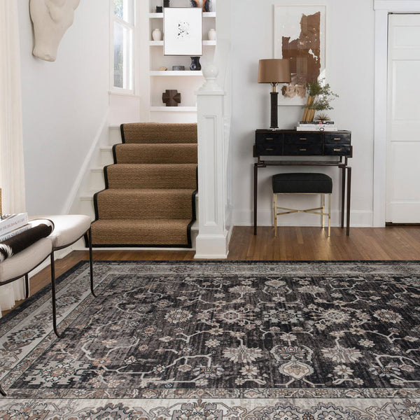 Extra Large Floor Rug Dark Brown Beautiful Allover Traditional Carpet Runner Washable Mat