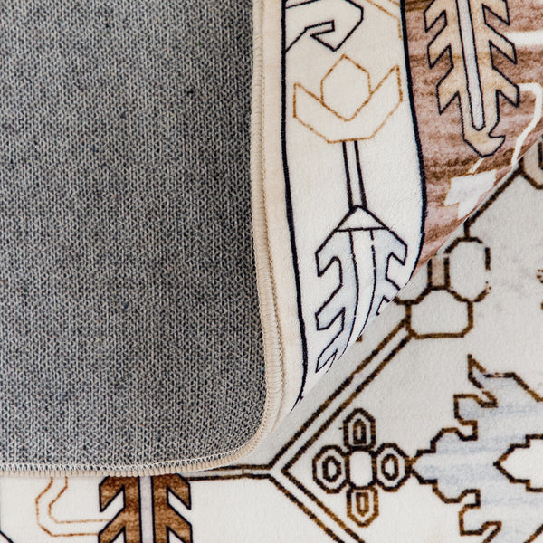 Coffee Brown Hallway Runner Soft Plush Distressed Retro Carpet Mat 80x300cm