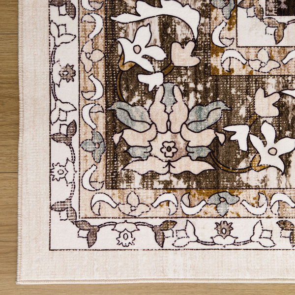 Beautiful Persian Runner Machine Washable Mat Beige Camel Non Slip Mat 80x300cm