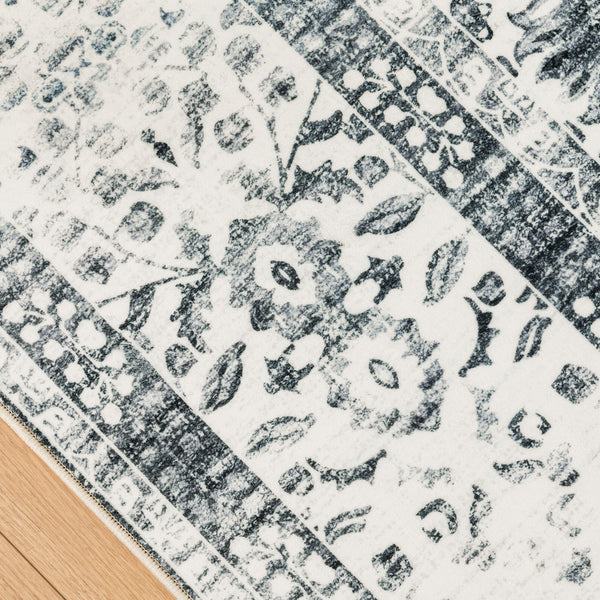 Charcoal Black Hallway Runner Machine Washable Non Slip Corridor Rugs 80x300cm