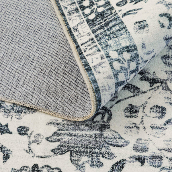 Charcoal Black Hallway Runner Machine Washable Non Slip Corridor Rugs 80x300cm