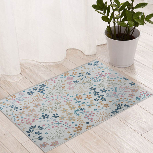 Extra Large Cream Ivory White Floral Modern Carpet Soft Plush Beautiful Runners Machine Washable