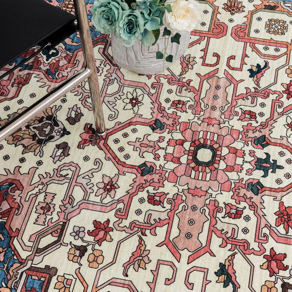 Extra Large Area Rug Vintage Red Soft Plush Non Slip Lounges Carpet Washable Mat Corridor Runner