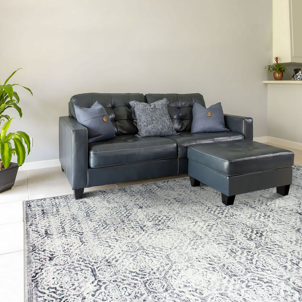 Extra Large Floor Rug Light Grey Plush Warm Geometric Diamond Carpet Machine Washable Runner