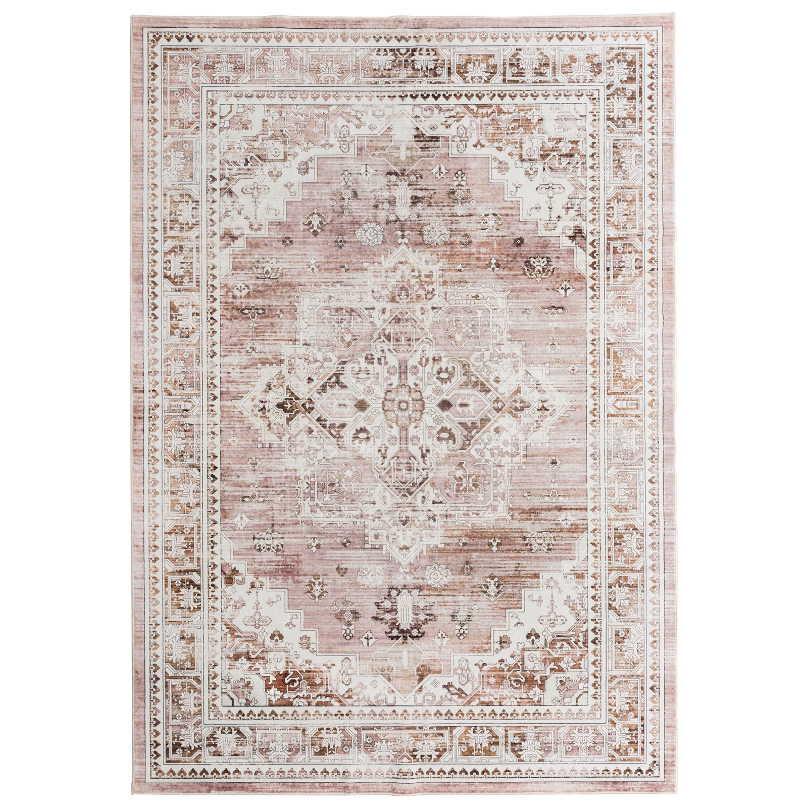 Clearance Extra Large Area Rug Dusty Pink Plush Traditional Carpet Hal ...