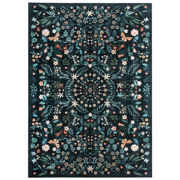 Extra Large Area Rug Charcoal Green Beautiful Mandala Carpet Soft Boho Chic Mat Machine Washable