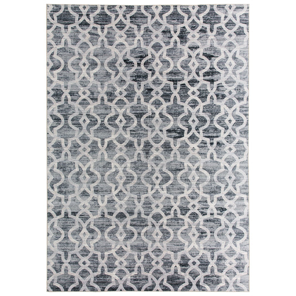 Extra Large Rugs Dark Grey Soft Trellis Geometric Lounges Carpet Machine Washable Mat Non Slip Runner