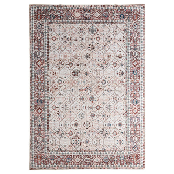 Extra Large Floor Rug Terra Cotta Soft Plush Trellis Diamond Modern Retro Carpet Machine Washable