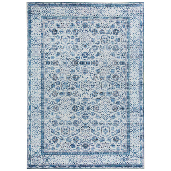 Extra Large Rug Ocean Blue Mandala Beautiful Allover Lounges Carpet Machine Washable Non Slip Mat