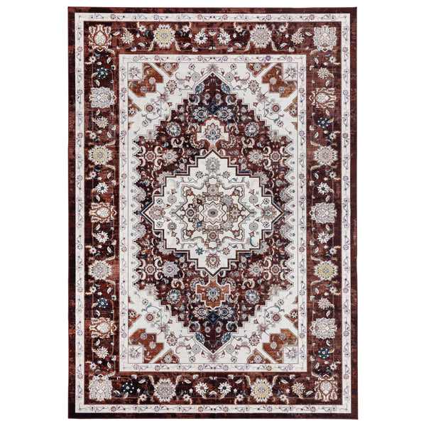 Extra Large Rug Rust Red Soft Plush Daisy Allover Vintage Retro Carpet Machine Washable Mat