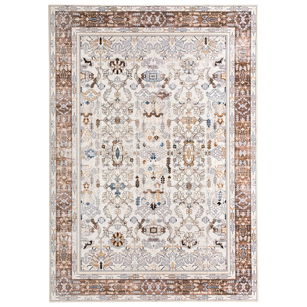 Extra Large Rug Coffee Brown Soft Plush Beautiful Allover Vintage Retro Carpet Machine Washable Mat Runner